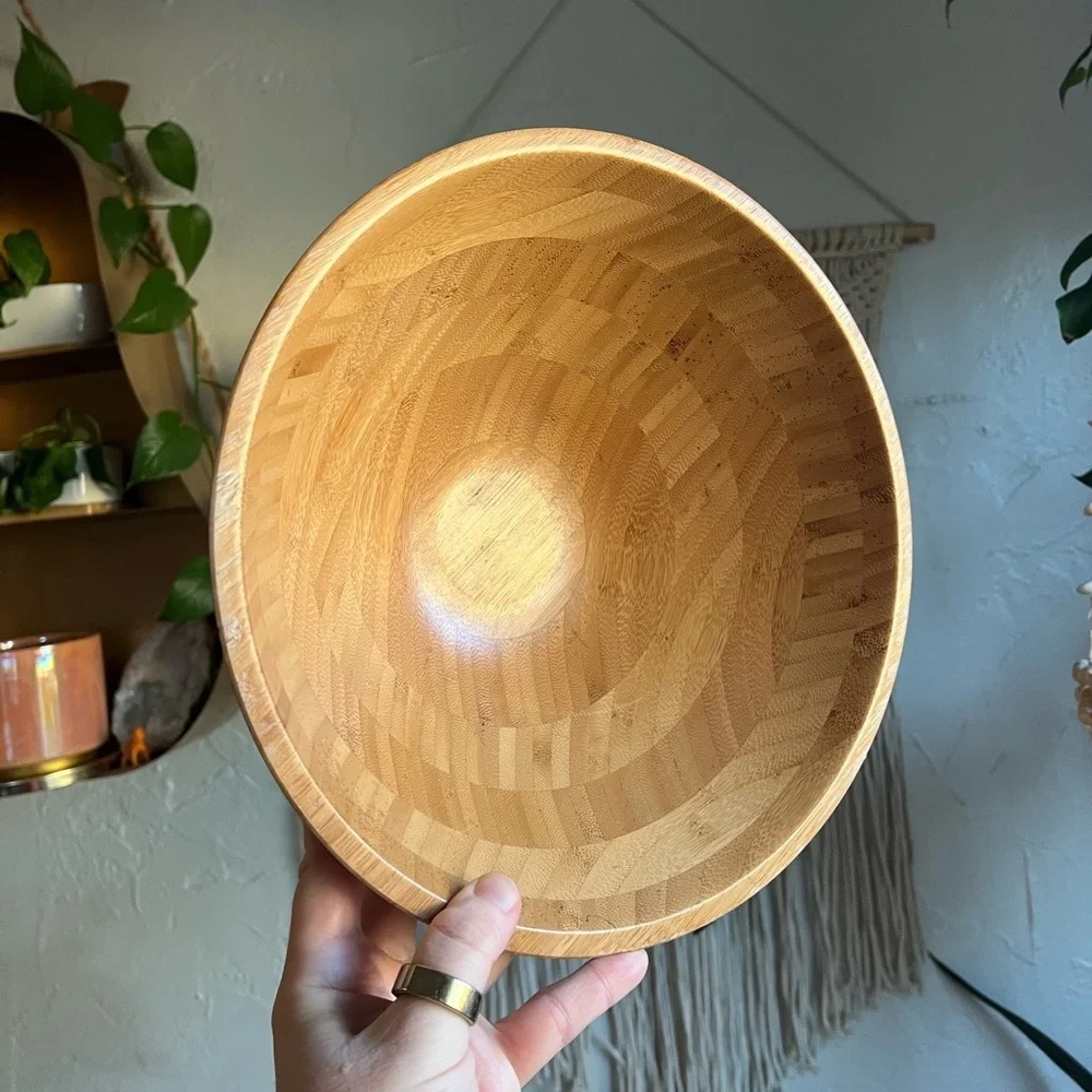 IKEA GRÖNSAKER Serving bowl, Bamboo Wooden Bowl Serving/Mixing Bowl
